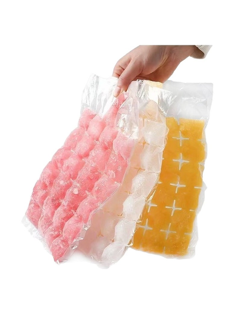 100 Bags Disposable Ice Cube Bags,Stackable Easy Release Ice Cube Mold Trays, Self-Seal Freezing Maker, Transparent with 1 funnels  - Image 1