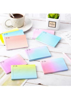 KASTWAVE 9 Pcs to Do List Sticky Notes, Assorted Colors Lined Sticky Notes Self Stick Note Pads Adhesive Memo to Do List for Planner Reminder Studying, Home Office School Supplies, 3 x 4 Inch(Gradient Colors)  - Image 4