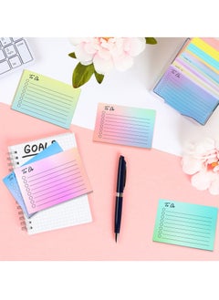 KASTWAVE 9 Pcs to Do List Sticky Notes, Assorted Colors Lined Sticky Notes Self Stick Note Pads Adhesive Memo to Do List for Planner Reminder Studying, Home Office School Supplies, 3 x 4 Inch(Gradient Colors)  - Image 5