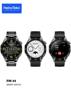 Haino Teko RW44 Round Screen AMOLED Smartwatch with 3 Straps & Wireless Charger – Stylish & Feature-Packed for Gents & Boys