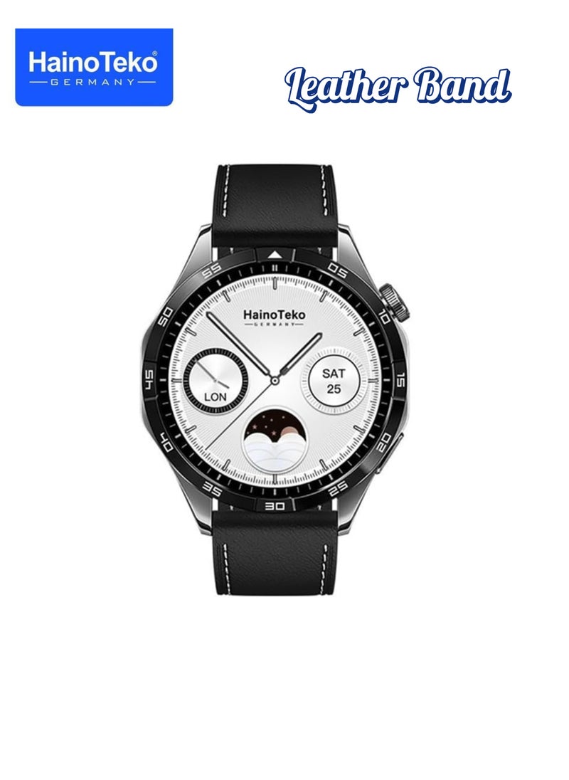 HainoTeko - Haino Teko RW44 Round Screen AMOLED Smartwatch with 3 Straps & Wireless Charger – Stylish & Feature-Packed for Gents & Boys - Image 1