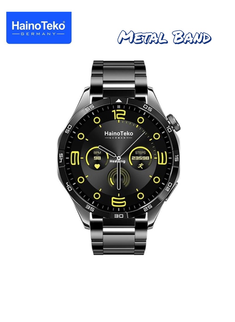 HainoTeko - Haino Teko RW44 Round Screen AMOLED Smartwatch with 3 Straps & Wireless Charger – Stylish & Feature-Packed for Gents & Boys - Image 1