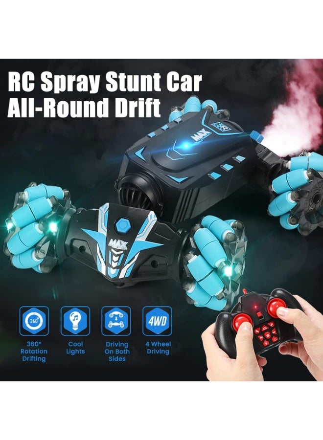 LR Stunt Car, 4WD 2.4GHz Remote Control Gesture Sensor Toy Cars, 360° Rotating Off Road Vehicle with Lights Music & Spray Launcher, Toy Cars for kids - Image 2