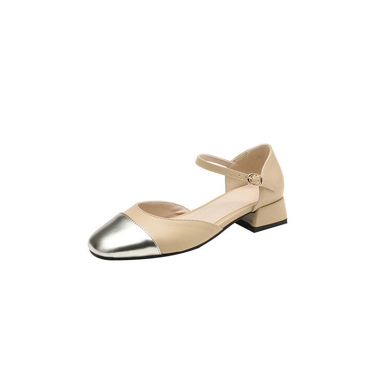 Colorblock Square Hollow Sandals 1817-1 - Image 4