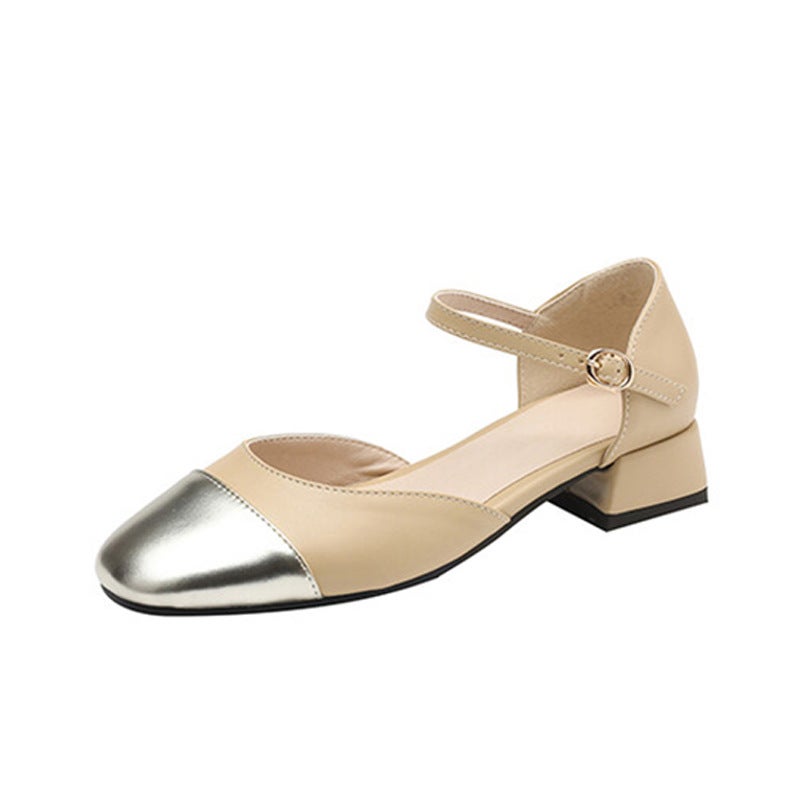 Colorblock Square Hollow Sandals 1817-1 - Image 2