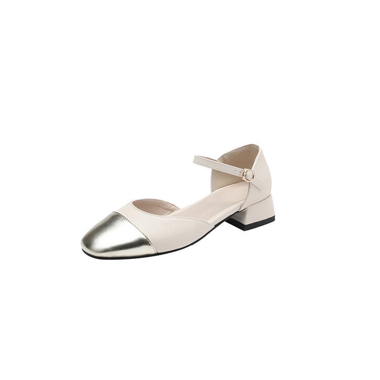 Colorblock Square Hollow Sandals 1817-1 - Image 3