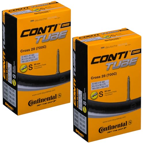 Continental Cross 28 700 x 32-47c Bike Inner Tubes - Presta 60mm Long Valve (Pair),Black - Image 5