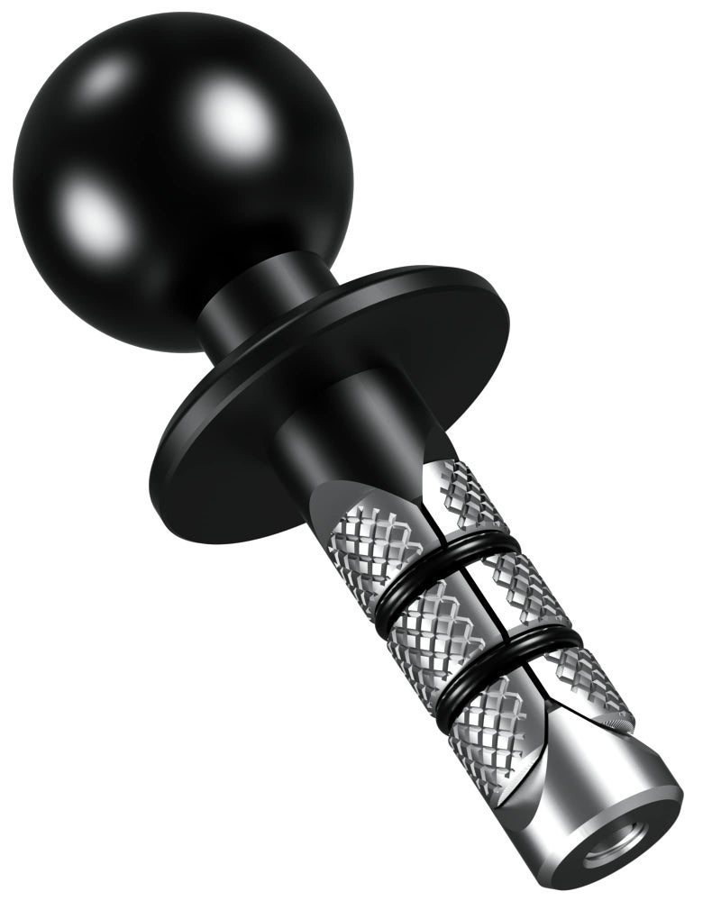 BRCOVAN Metal Motorcycle Fork Stem Mount Base with 1'' TPU Ball for Stem Holes 12mm to 25.4mm in Diameter, Compatible with RAM Mounts B Size 1 Inch Ball Double Socket Arm - Image 1