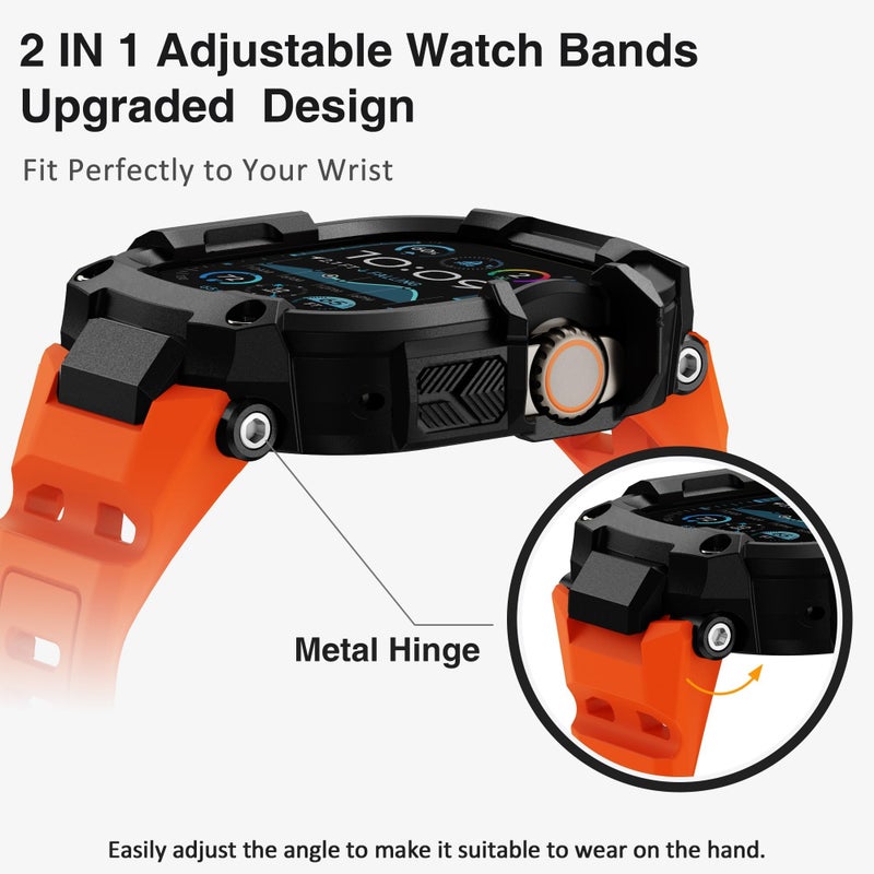 ULTIMAL Rugged Band with Case for Apple Watch 49mm, Military-Grade Shockproof Protective Strap for Men, All-in-One Outdoor Sport Watch Band Compatible with Apple watch Ultra 3/2/1 (Orange) - Image 5