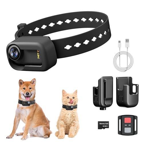 Yolansin 4K Cat Collar Camera, HD WiFi Pet Camera with 64GB SD Card, Mini Action Camera for Video Records Dog Collar Camera for Pet Supplies Camera for Cats Dogs Outdoor/Inoor Puppy Supplies Birthday - Image 1