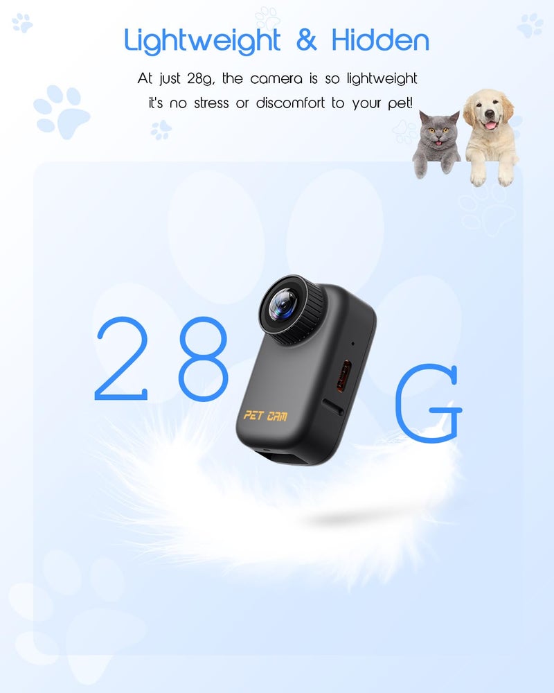 Yolansin 4K Cat Collar Camera, HD WiFi Pet Camera with 64GB SD Card, Mini Action Camera for Video Records Dog Collar Camera for Pet Supplies Camera for Cats Dogs Outdoor/Inoor Puppy Supplies Birthday - Image 2