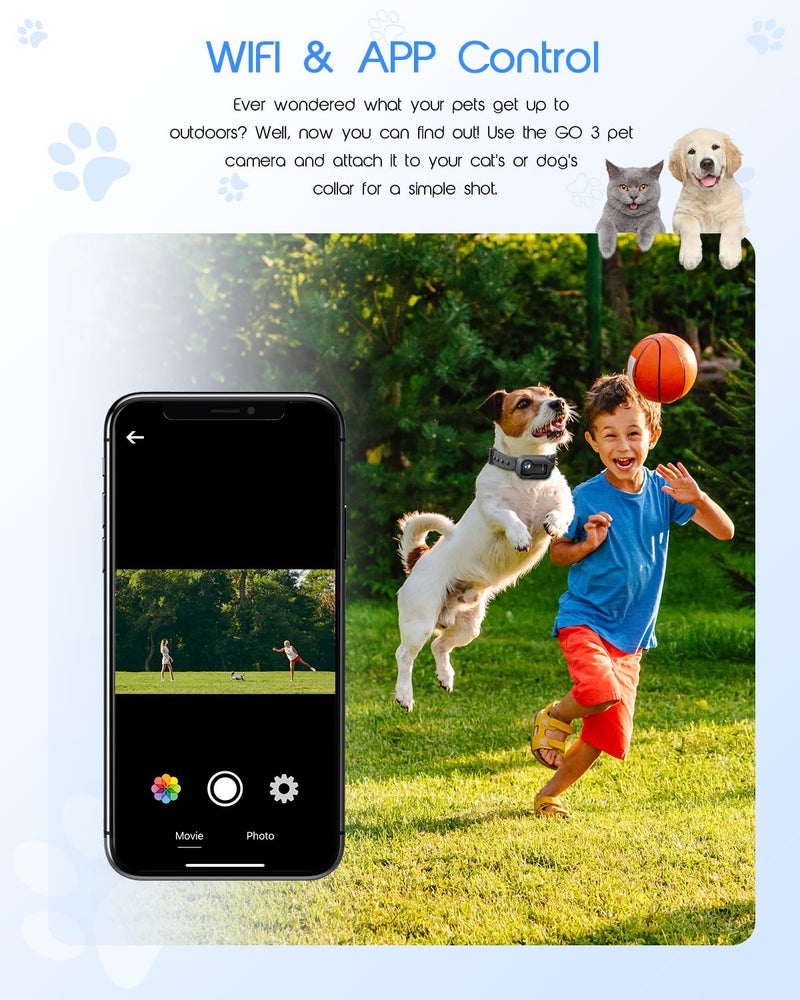 Yolansin 4K Cat Collar Camera, HD WiFi Pet Camera with 64GB SD Card, Mini Action Camera for Video Records Dog Collar Camera for Pet Supplies Camera for Cats Dogs Outdoor/Inoor Puppy Supplies Birthday - Image 3