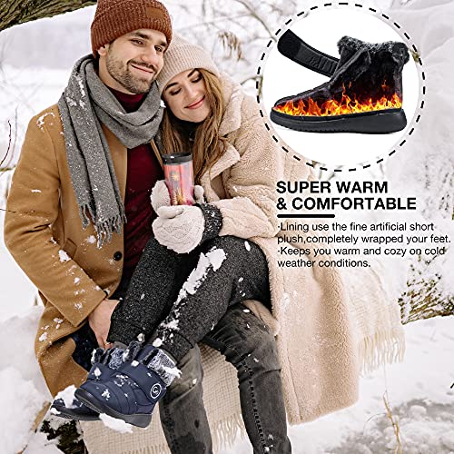Aomigoct Women Winter Snow Boots: Fur Lined Warm Slip On Boots for Women Waterproof Booties Comfortable Outdoor - Image 2