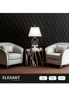 Hihonor Decorative 3D Wall Panels in Diamond Design, Interior Wall Decor, PVC Textured Wall Panels, wall paper peel and stick modern for Living Room Lobby Bedroom Hotel Office, 12 Pack (Black,30*30 cm)  - Image 5