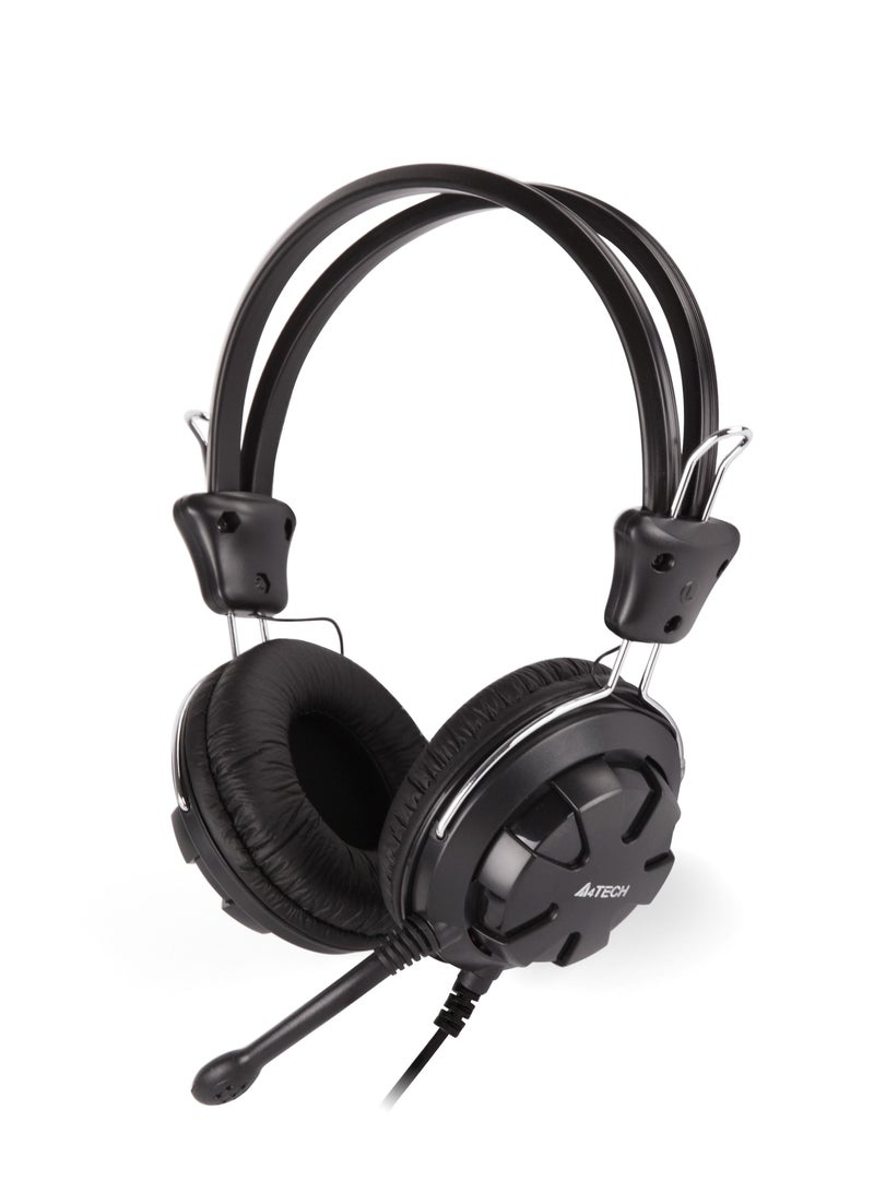 A4TECH A4TECH COMFORTFIT DOUBLE STEREO HEADSET HS-28, NOISE-CANCELLING MICROPHONE, BLACK - Image 4