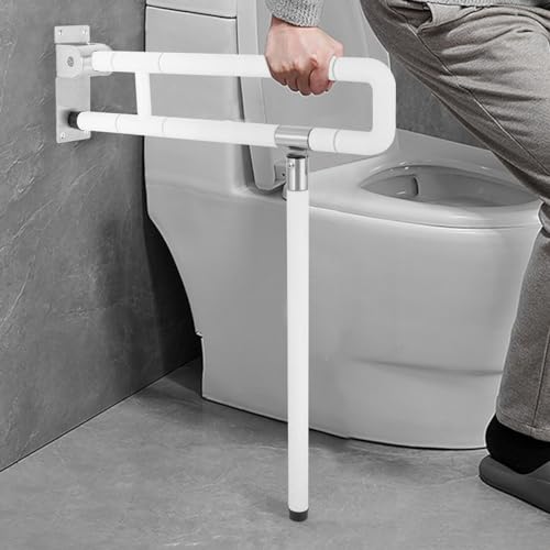BATH GURU Heavy Duty High Grade ABS and Stainless Steel Grab Bar Safety Rail Handle for Senior Citizen Wall Mounted Grab Bar for Toilet Bathroom Bathtub (60 CM X 70 CM, U Shape) - Image 1