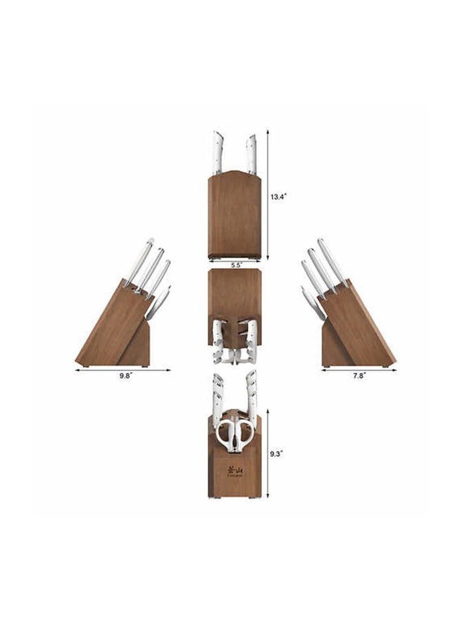 CANGSHAN Rainier Series German Steel Forged 8 - Piece Knife Block Set (White) - Image 3