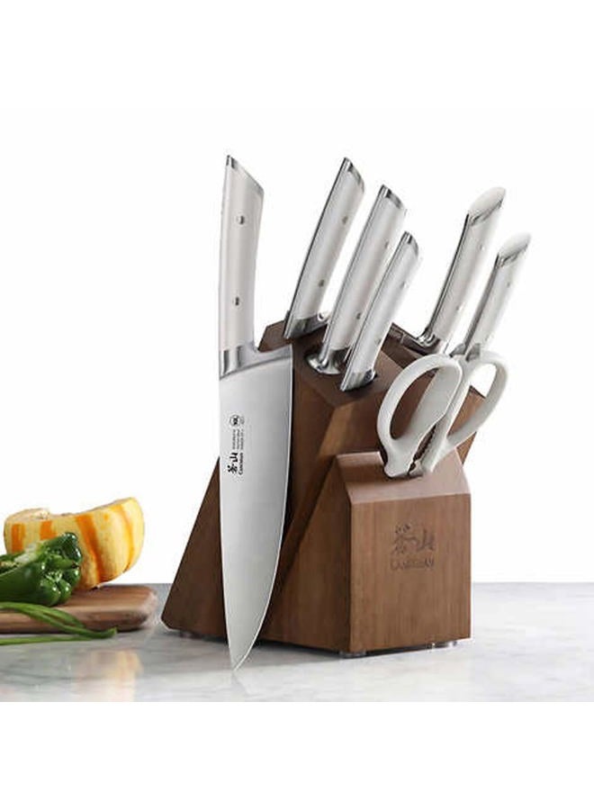 CANGSHAN Rainier Series German Steel Forged 8 - Piece Knife Block Set (White) - Image 4