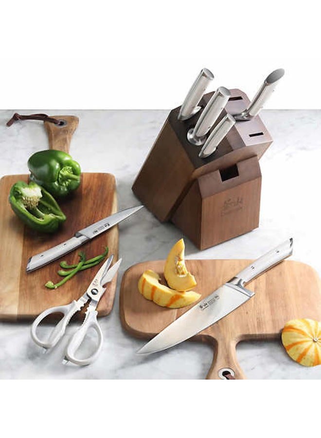 CANGSHAN Rainier Series German Steel Forged 8 - Piece Knife Block Set (White) - Image 5