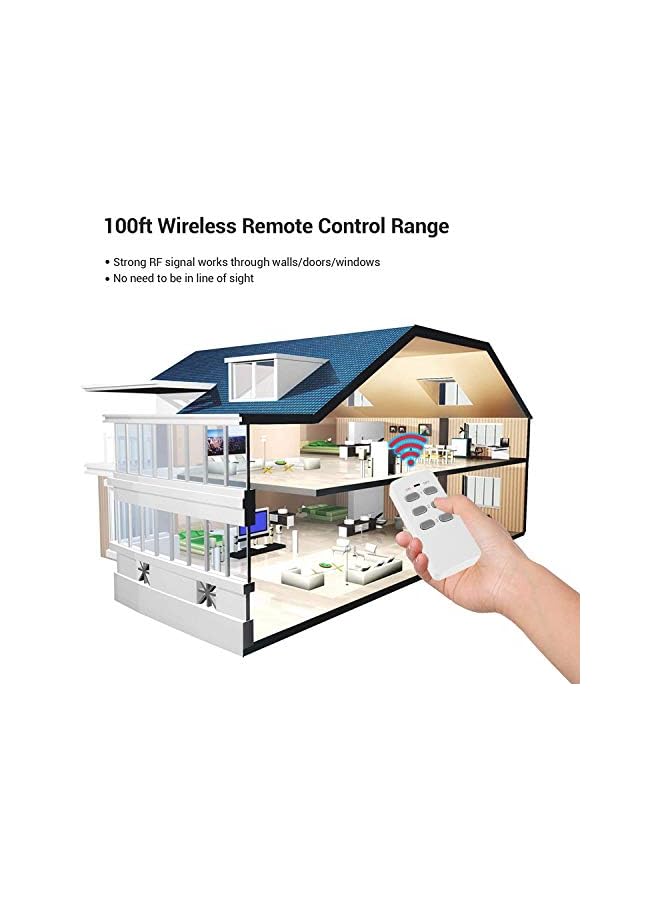 promass Remote Control Plug Socket, 13A/3000W Heavy Duty Wireless Light Switch, 30m/100ft Long Range, Programmable, CE and RoHS Listed, 1 Pack Socket and 1 Remote - Image 2