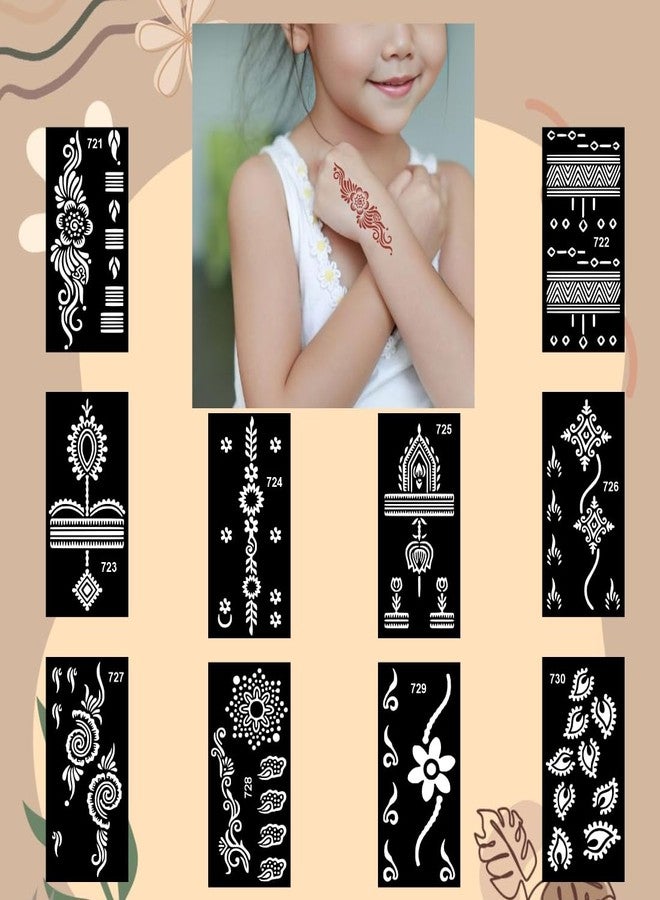 Komstec Unique Arabic Mehndi Stencil Combo for Hands, Perfect for Family Celebrations - Image 4