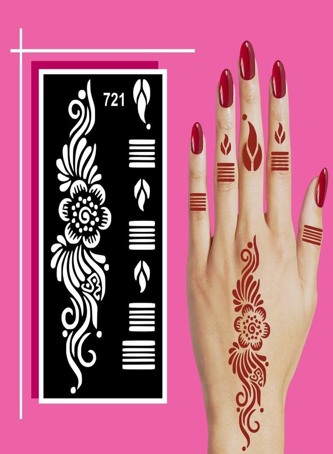 Komstec Unique Arabic Mehndi Stencil Combo for Hands, Perfect for Family Celebrations - Image 5