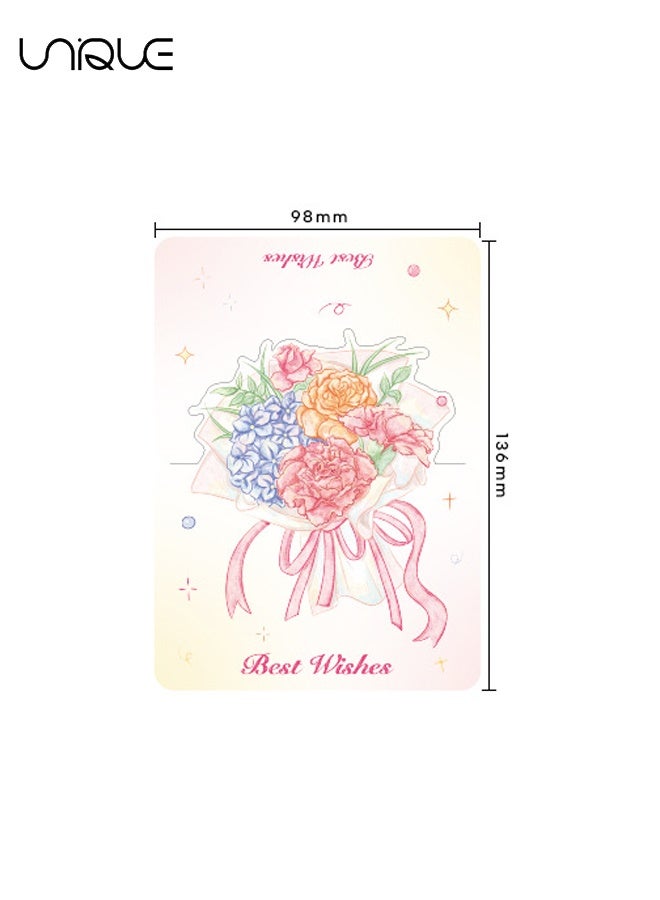 Unique 10 Sheets Watercolor Flower Series Greeting Cards - Foldable Bouquet Blank Greeting Card - 10 Styles - Flower Message Card - Suitable for Greeting Cards for Warious Holidays - Can Be Given to Teachers, Friends, Classmates, Colleagues, Etc - Image 2