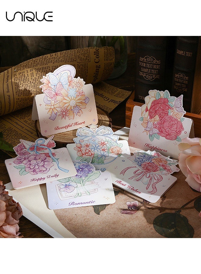 Unique 10 Sheets Watercolor Flower Series Greeting Cards - Foldable Bouquet Blank Greeting Card - 10 Styles - Flower Message Card - Suitable for Greeting Cards for Warious Holidays - Can Be Given to Teachers, Friends, Classmates, Colleagues, Etc - Image 5