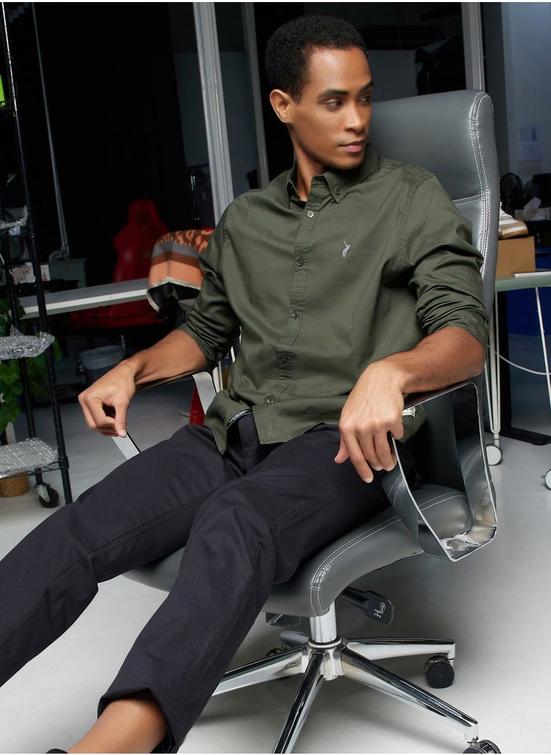 Thomas Scott - Thomas Scott Classic Spread Collar Cotton Shirt - Image 1