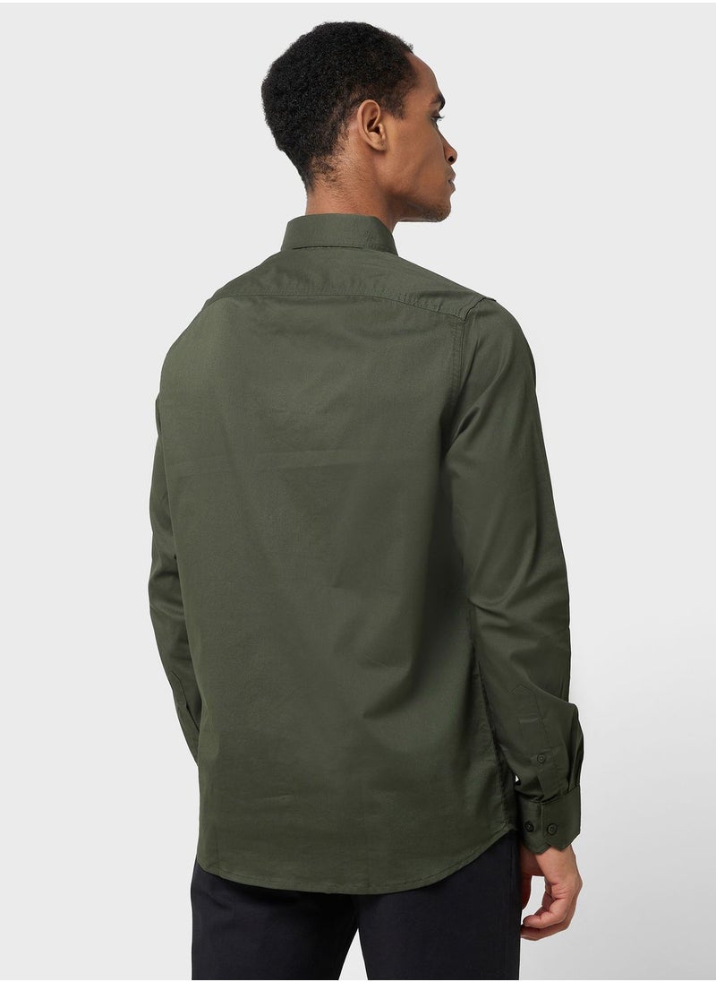 Thomas Scott - Thomas Scott Classic Spread Collar Cotton Shirt - Image 1