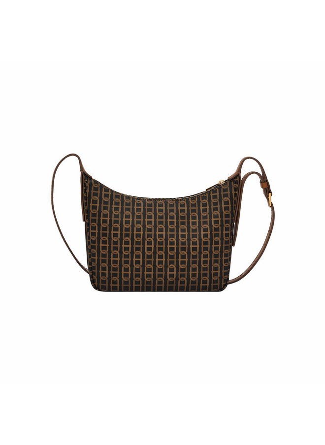 FOSSIL Fossil Women's Cecilia Faux Leather Small Crossbody Purse Handbag, Black/Brown Chain Print (Model: ZB1890914)  - Image 3
