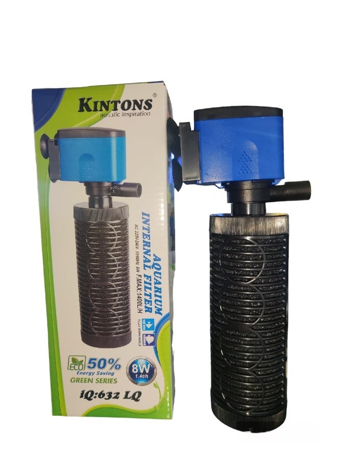 Kintons 50% Energy Saving Aquarium Internal Filter Submersible Filter for Freshwater & Marine Aquarium 8w 1400L/h - IQ632LQ - Image 1