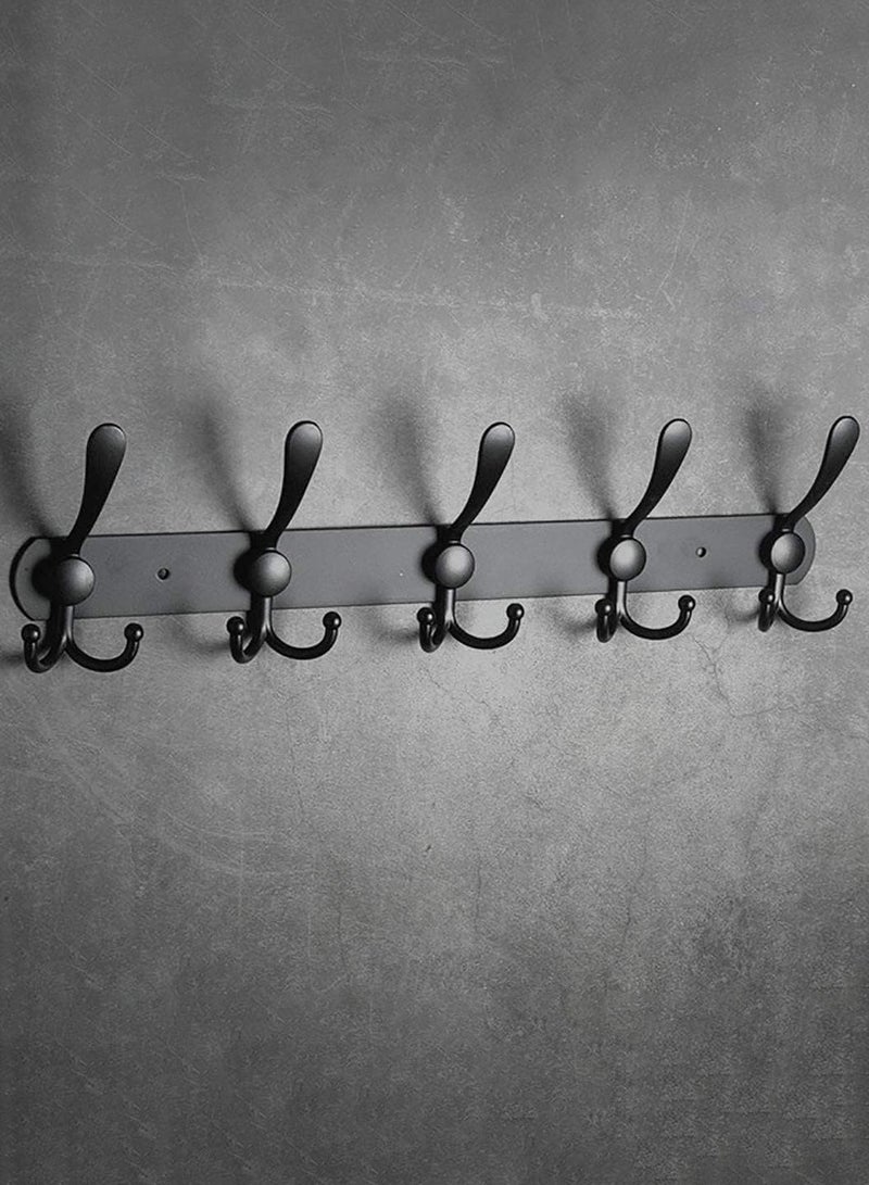 LEOKOR 2 Pack Stainless Steel Heavy Duty Coat Hooks Wall Hanger Wall Hooks Black - Image 4