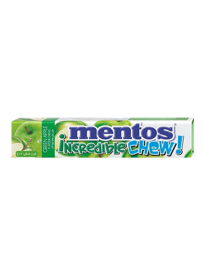 Mentos Incredible Chew Candy Green Apple Flavor 45g - Image 1