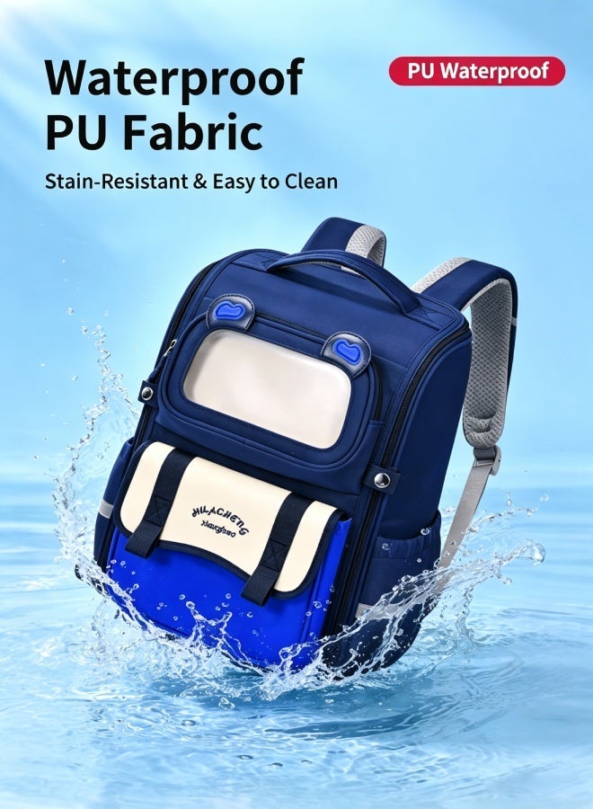 Kids Primary School Backpack 6-10 Years Grades 1-4 – Large Capacity Spine-Protective Waterproof Wear-Resistant Breathable Reflective Outing School Supplies - Image 4