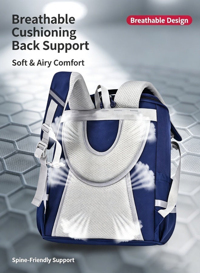 Kids Primary School Backpack 6-10 Years Grades 1-4 – Large Capacity Spine-Protective Waterproof Wear-Resistant Breathable Reflective Outing School Supplies - Image 5