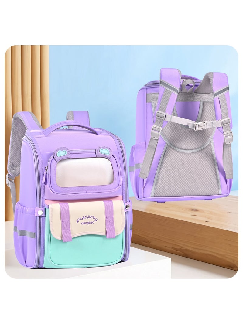 Kids Primary School Backpack 6-10 Years Grades 1-4 – Large Capacity Spine-Protective Waterproof Wear-Resistant Breathable Reflective Outing School Supplies - Image 1