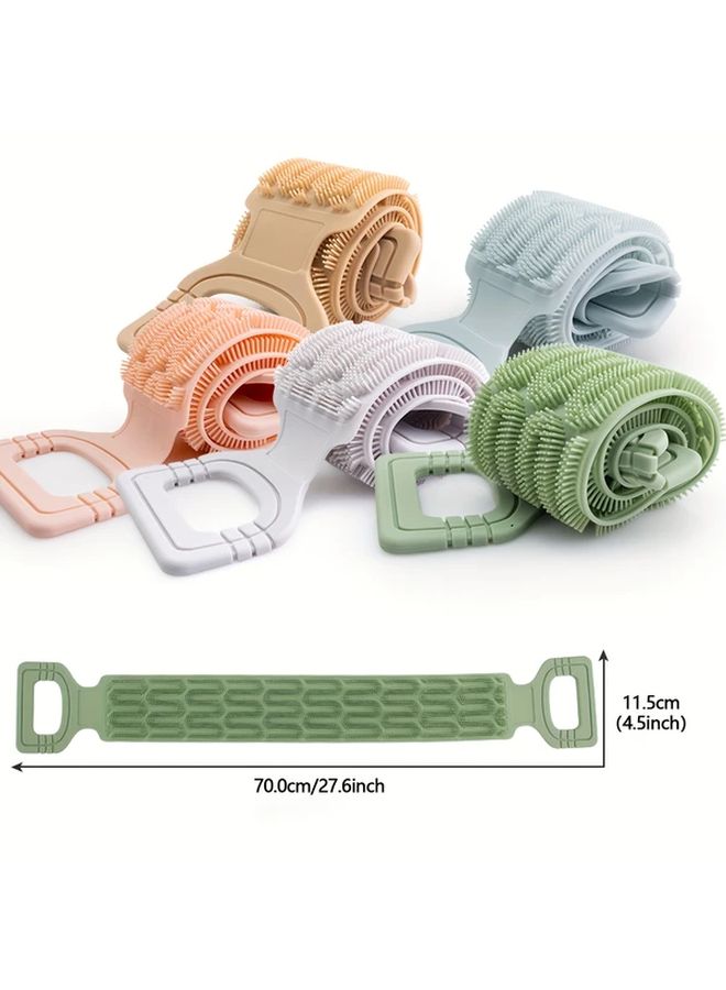 Pink Exfoliating Back Scrubber Towel with Rope Handles for Deep Clean Body Care - Image 4