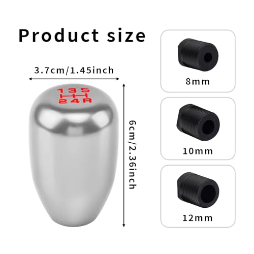Kutyun Car Gear Shift Knobs, Manual Transmission Shift Knob, 5 Speed Car Stick Shift Knob with Adapter, Aluminum Alloy Shift Lever Knob, Universal Automatic Replacement for Manual Car - Image 2