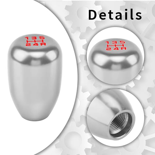 Kutyun Car Gear Shift Knobs, Manual Transmission Shift Knob, 5 Speed Car Stick Shift Knob with Adapter, Aluminum Alloy Shift Lever Knob, Universal Automatic Replacement for Manual Car - Image 3