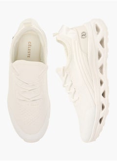 Celeste Women's Mesh Textured Sneakers with Lace-Up Closure  - Image 1