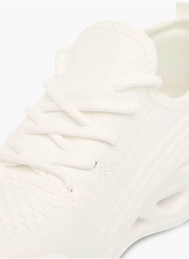 Celeste Women's Mesh Textured Sneakers with Lace-Up Closure