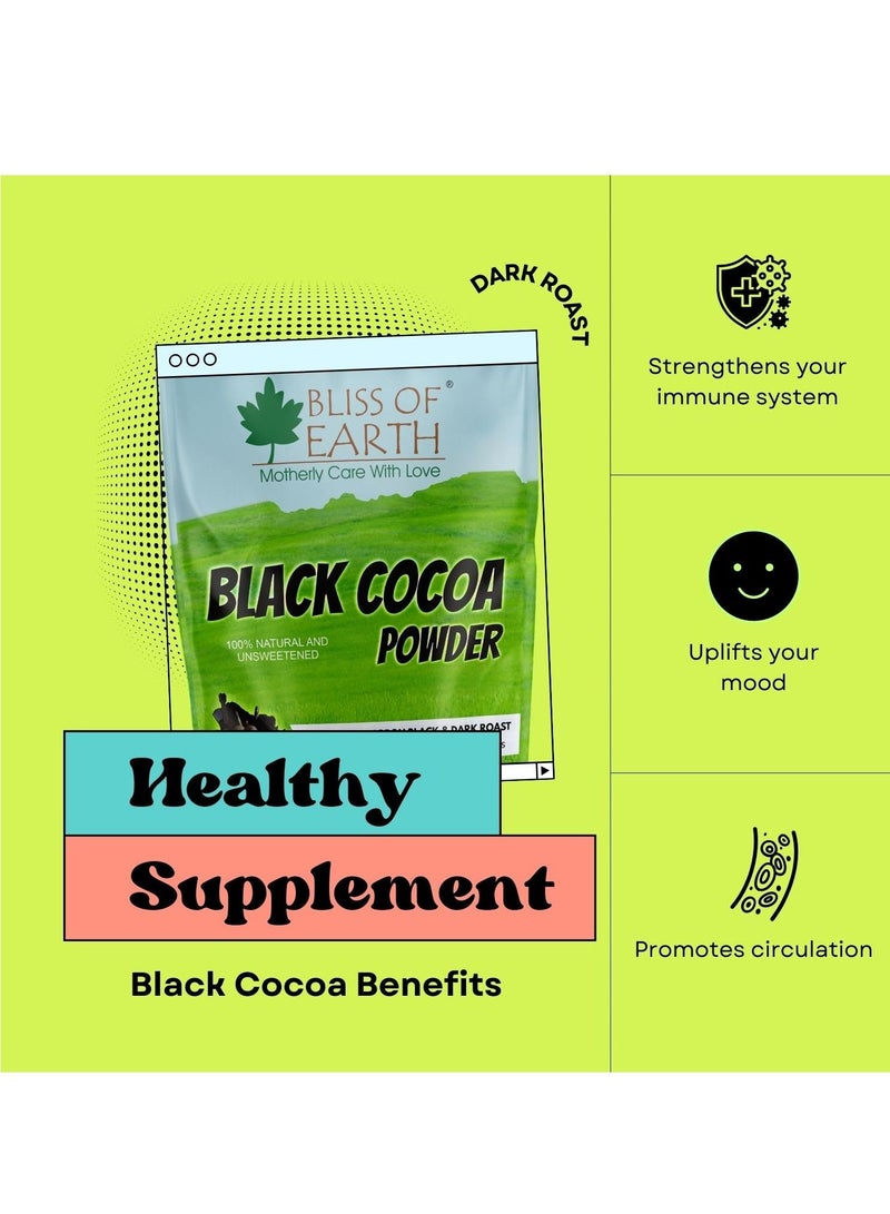 BLISS OF EARTH Black Cocoa Powder Natural and Unsweetened Carbon Black & Dark Roast Perfect for Cooking & Baking Cakes Biscuits Oreo Chocolates Smoothies 1KG  - Image 4