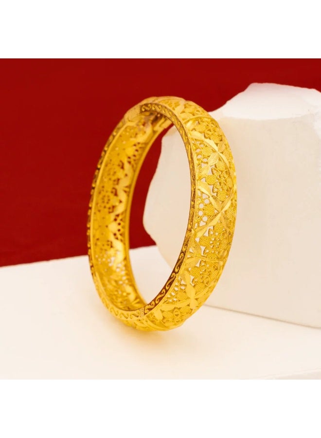 Goolsky Luxurious Golden-Toned Open Cuff Bracelet – Middle Eastern Dubai Style, Golden-Tone Open Design, Formal/Daily Wear Middle Eastern Aesthetics, Luxury Statement - Image 4