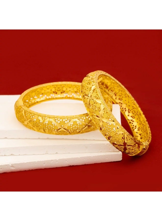 Goolsky Luxurious Golden-Toned Open Cuff Bracelet – Middle Eastern Dubai Style, Golden-Tone Open Design, Formal/Daily Wear Middle Eastern Aesthetics, Luxury Statement - Image 2