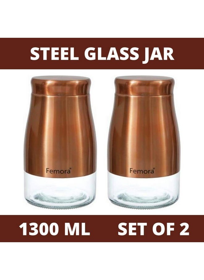 Femora Kitchen Storage Jars Copper Finish With See Through Bottom Jar, 1300 ML, Pack of 2 - pzsku/Z39FDAD87A4A30F4E6AD0Z/45/_/1738306658/8a1bc981-4ee6-4093-b566-ae05a0b4f529