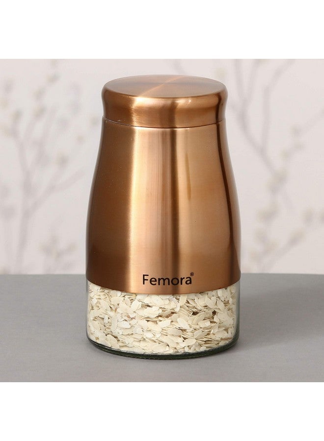 Femora Kitchen Storage Jars Copper Finish With See Through Bottom Jar, 1300 ML, Pack of 2 - Image 5