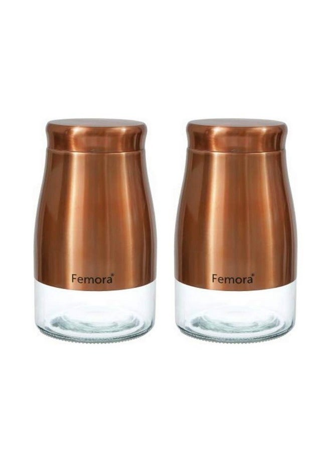 Femora Kitchen Storage Jars Copper Finish With See Through Bottom Jar, 1300 ML, Pack of 2 - pzsku/Z39FDAD87A4A30F4E6AD0Z/45/_/1738306677/17bfa7f0-d3e5-4032-918d-18298a192641