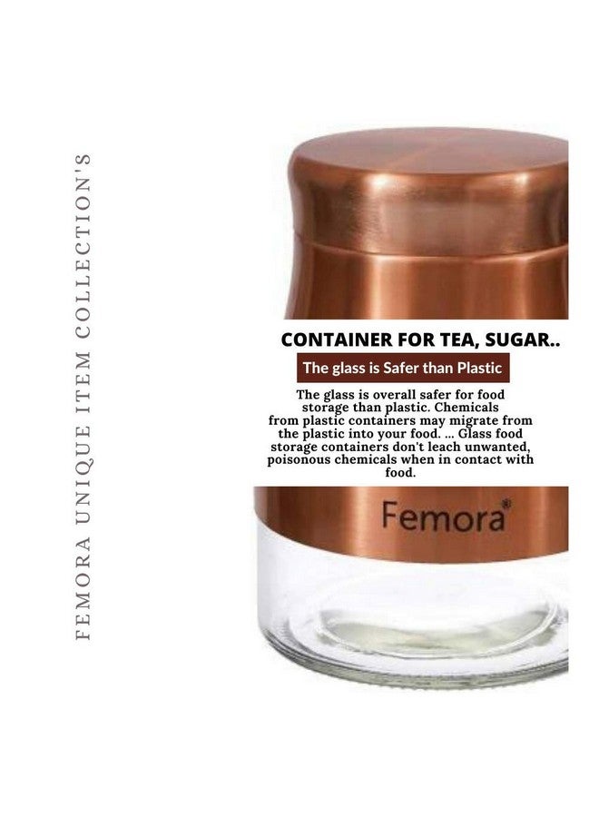 Femora Kitchen Storage Jars Copper Finish With See Through Bottom Jar, 1300 ML, Pack of 2 - Image 4