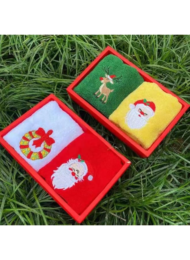 The Bros Christmas Hand Towels 3 Pieces Set, 100% Cotton Kitchen Towels, Holiday Soft Dish Towels for bathroom, Towels Washcloth Christmas Decor/Gifts,Embroidery Design,32 * 45CM - Image 2